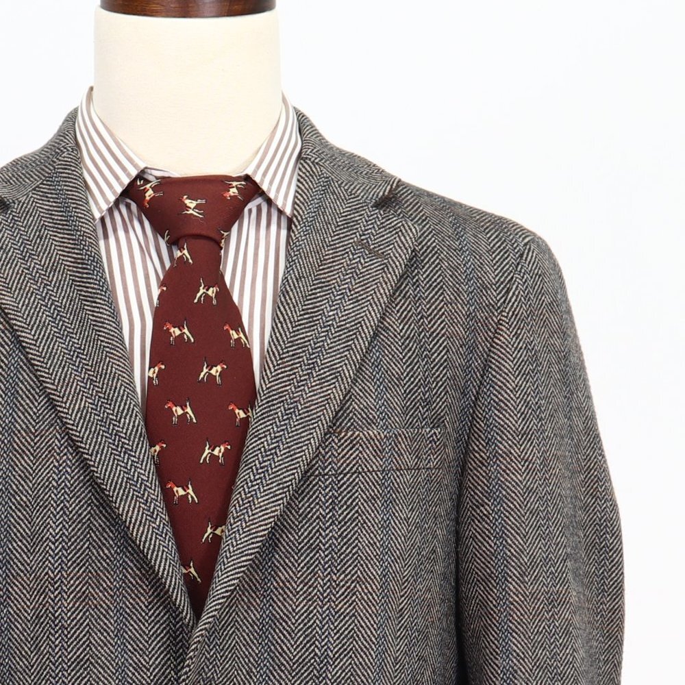 Lands' End 40R Gray Check 2-Button Sport Coat Blazer Jacket V453 - Picture 5 of 11